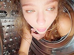 Big Tits Stepsister Stucked In Washing Machine Gets Anal Fucked
