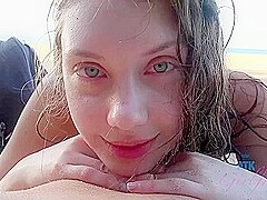 Elena Pees On The Beach And Sucks Your Cock Too With Elena Koshka
