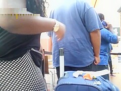 Groping woman in airport