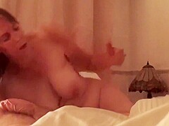 Busty unaware amateur Milf sucks cock until he cums in her mouth