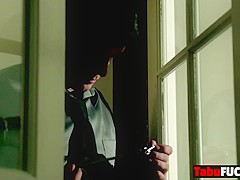 Cute step daughter Kennedy Leigh banged