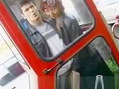 Hand job in phone booth