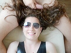 Sexy Curly Hairjob and Cum in Hair, Long Hair, Hair