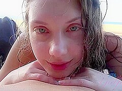 Elena Koshka In Elena Pees On The Beach And Sucks Your Cock Too