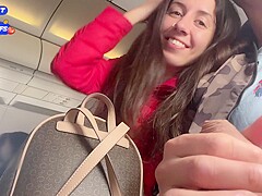 Risky Public Jerking Off On A Plane Full Of People - Public Dick Flashing - Katty West