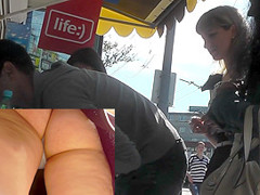 Provocative upskirt ass video with exciting babe