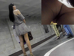 Adorable dame tries to hide thong in best upskirt ever
