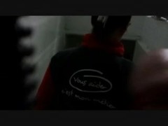 FLASHING BIG DICK AT WORK.COWORKER OPENS