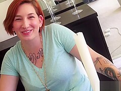 Pornstar alektra blue get's naked and dirty with james deen on behind the s