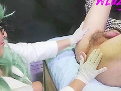 Doctor Performs Anal Exam Whith Long Dildo