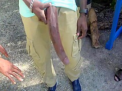 Huge Bbc! Big Black Dick Flash At Public Bus Stop 4 Min