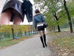 Hawt legs in dark boots up petticoat