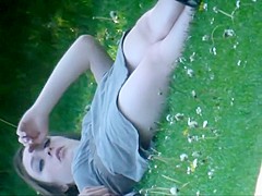 Boyfriend tried to cover her upskirt
