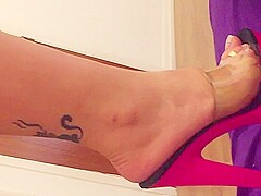 Hot Tattooed Girl Has A High Heel Shoe Fetish And