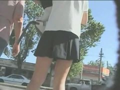 Upskirt voyeur teen schoolgirl