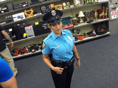 Beautiful and big tits police officer gets fucked in Shawns office