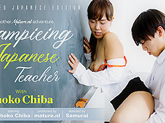 Shoko Chiba Is A Hot Japanese Teacher That Gets Fucked By Her Student And Getting A Creampie