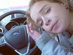 DEBT4k. Blonde coquette wants to buy new boots so why sells pussy