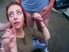Dutch Teenslut Outdoor Blowbang And Cumswallowe
