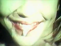 60's beat neck eats banana out of ho's pussy