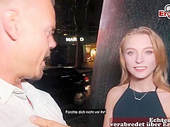 german berlin agent pick up young 18yo petite college teen 18+ on street for EroCom Date fuck