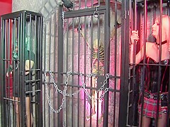 Kinky sluts in leather uniforms enjoying rough orgy