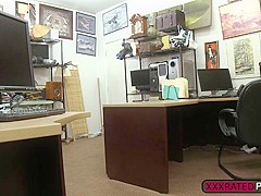 Blonde slut fucks a pawndudes cock
