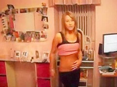 Girl Shows Thong And Flashes Her Pussy