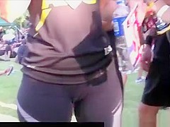 Big tight shorts cameltoe