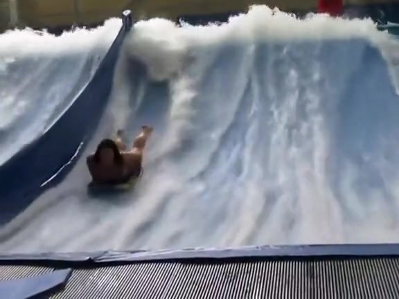 Bouncing big tits at the water park