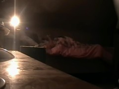 Gal is lying in bed in my amateur voyeur porn