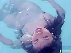 Nacked asian swimming