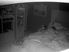 Amateur Wife caught masturbating hidden cam night vision part2