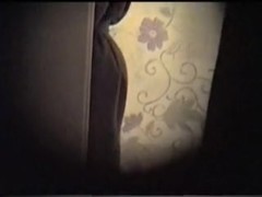 Long haired blonde neighbor on window voyeur video