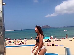 Wet Bikini White Thong Shower Teen Voyeur SPy Cam close-up