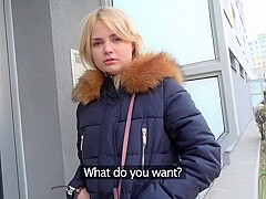 Public Agent Hot Blonde Gets A Mouthful Of Cum