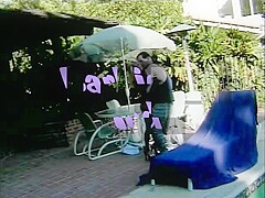 Blonde whore gets her wet cunt licked and slammed outdoors