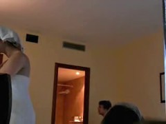 spy on my bbw girlfriend oiling her big titties