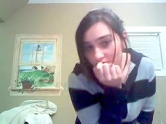 ravishing legal age teenager show big milk sacks
