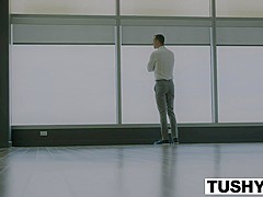 TUSHY Blonde Escort Ash Hollywood Gives up her Ass for the first time