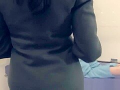 Uniform mistress canes jailed scum sub ass