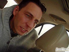 Ass Traffic Bendy girl's ass treated to double fuck and jizz spray