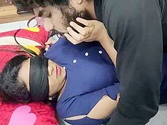 Bdsm Blinfdfolded Wife Share Surprize Wedding Anniversary Gift From Husband With Husbands Friend Hot