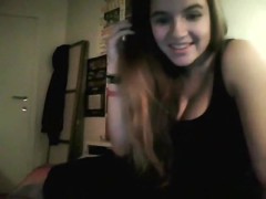 Busty cute girl satisfies her bf online with cybersex