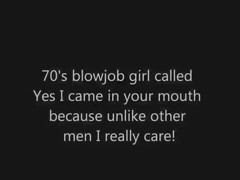70's girl gives blow job & swallows