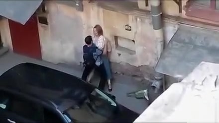 I caught a crazy couple having sex in the yard