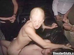 Cock Whore - Skinny Minnie Cock Smokin Whore Gangbaged By Nasty Porno Theater Penis!