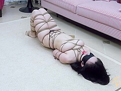 Sadi tied, gagged & blindfolded topless
