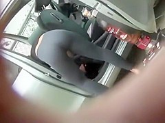 Spying my neighbor bending over in a car