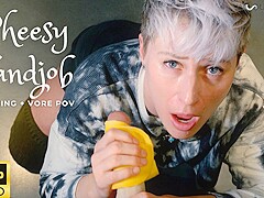 Friendly Giantess Gives You a Cheese Handjob Before Shrinking and Eating You - Giantess Vore POV